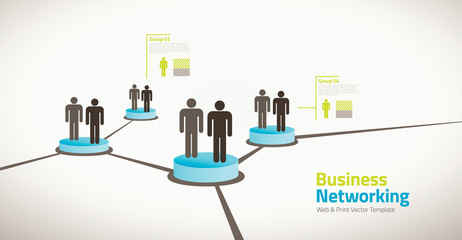 Obraz premium Business illustration of networking people