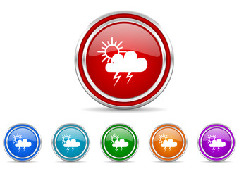 storm icon vector set