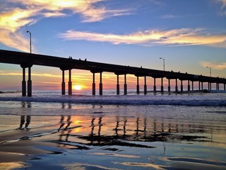Ocean Beach Pier Sunset San Diego California United States