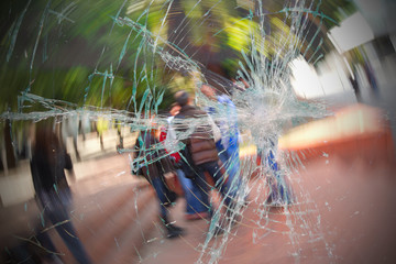 madness - broken glass - car accident with pedestrians