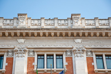 Detail of the Palazzo Montecitorio, Rome, Italy.
