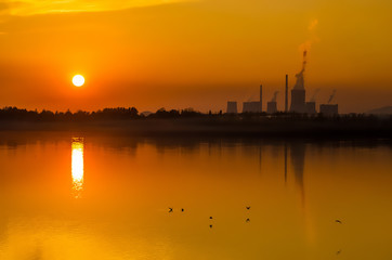 Fototapeta premium Industrial Sunset
