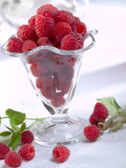 raspberries and ice cream