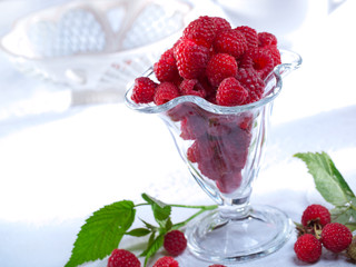raspberries and ice cream
