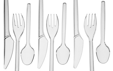 Transparent plastic cutlery