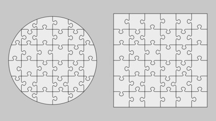 Circle/Square Puzzle - obrazy, fototapety, plakaty