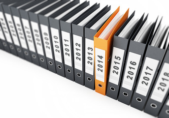 binder new year 2014 on a white background