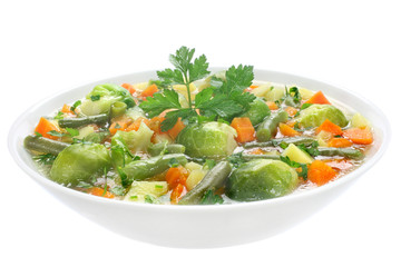Delicious soup with fresh vegetables