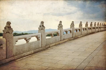 Küchenrückwand glas motiv Die Brücke mit 17 Bögen in Peking - Sommerpalast © lapas77