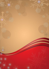Christmas Blank Card Background in Gold and Red