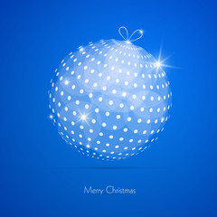 Fototapeta na wymiar Blue Abstract Vector Merry Christmas Background