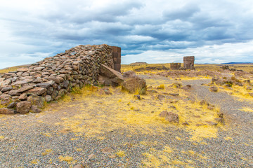 Funerary towers in Sillustani, Peru,South America