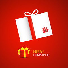 Red Abstract Vector Merry Christmas Background