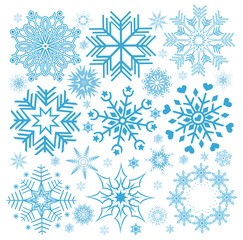 Fototapeta na wymiar Collection Christmas snowflakes illustration