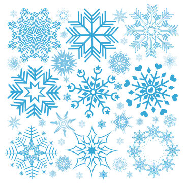 Collection Christmas snowflakes illustration