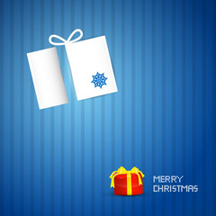 Blue Abstract Vector Merry Christmas Background