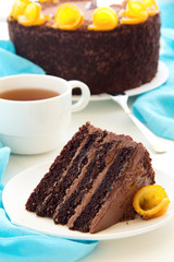 chocolate cake with oranges.