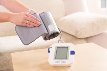 checking blood pressure at home