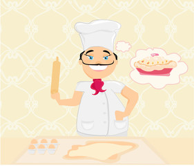 chef preparing a cake