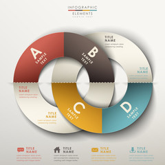 abstract 3d origami paper infographics