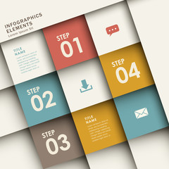 abstract 3d origami paper infographics