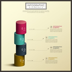 abstract 3d cylinder infographics