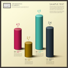 abstract 3d cylinder infographics - obrazy, fototapety, plakaty