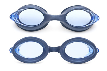 Swimming goggles isolated against a white background