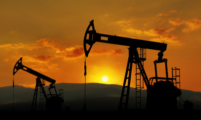 oil field and pump jack