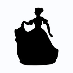 Vintage victorian lady silhouette