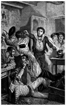 Sailors Mutiny - Bagarre de Marins - 19th century