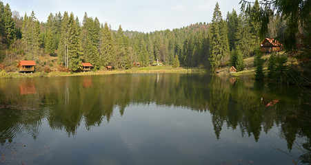 Obraz premium Relax on the beautiful lake in the woods
