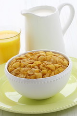 Delicious  corn flakes breakfast