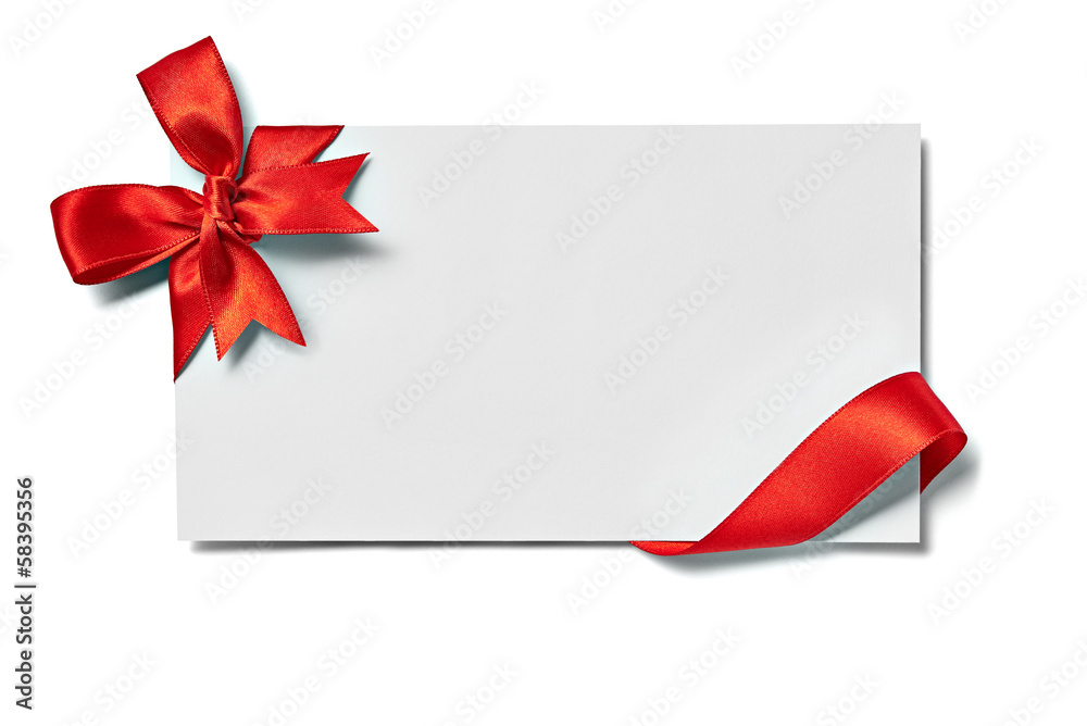 Wall mural ribbon bow card note chirstmas celebration greeting