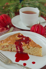 a piece of apple pie  on a plate