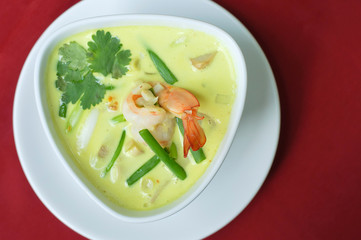 Thailand food Green curry Shrimp