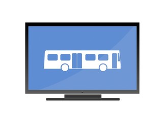 Bus dans un écran de télévision