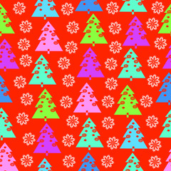 Fir-trees and snowflakes