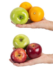 hands and fruit composition