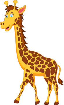 funny giraffe cartoon character