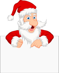 Santa clause with blank sign
