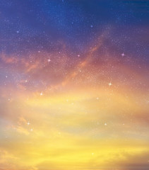 Stars and evening sky as background