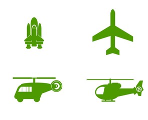 Transports aériens en 4 icônes