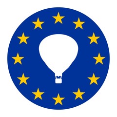 Montgolfière dans un drapeau européen