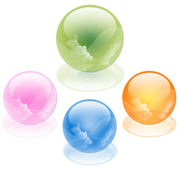 3D crystal sphere, vector illustration