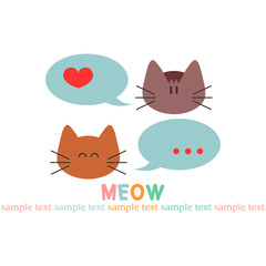 Card with two cute kitty faces