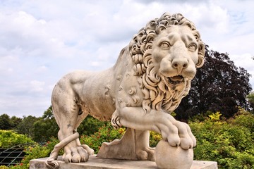 Fototapeta na wymiar Lion sculpture in Compiegne, France