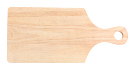 wooden cutting board isolated on white