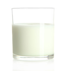 Glass of milk isolated on white