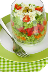 Tasty salad with fresh vegetables